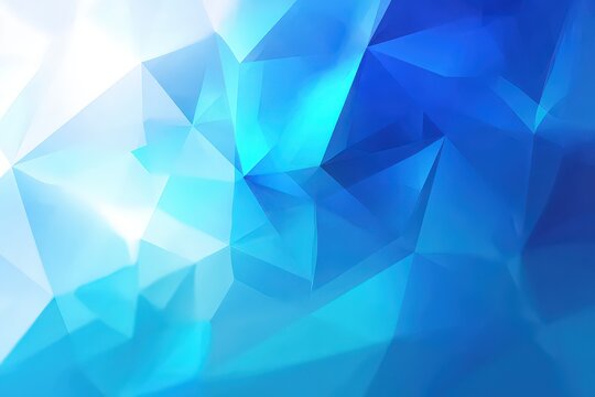 Abstract Geometric Background with Blue and White Polygons Crystal Shard Mosaic Pattern Gradient with Textured Surface
