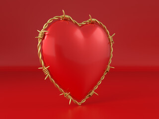 Heart with barbed wire