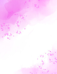 Soft pink watercolor wash with scattered petals background