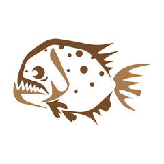 Angry Piranha Fish Icon