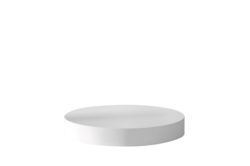 White cylinder platform for a minimalist product showcase transparnt background png