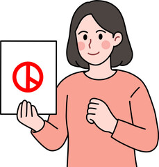 투표 장려하는 여자