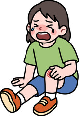 무릎이 까져서 엉엉 우는 아이