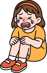 슬퍼서 우는 여자아이