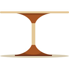 Minimalist Round Table with Pedestal Base in Neutral Tones Isolated on White Background Featuring a Subtle Shadow