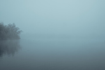 Obraz premium Quinns pond boise idaho foggy winter morning