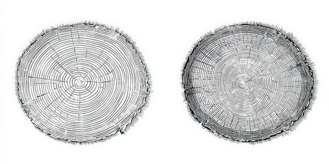 Circular Black and White Abstract Geometric Patterns on a White Background Optical Illusion Designs for Art and Graphic Design Projects