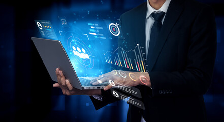 A dashboard for customer relationship management (CRM). The data analysis and market research help to identify a target audience and understand customer reviews and behavior. Fermion