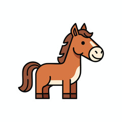 Cartoon Brown Horse Illustration