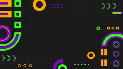 Abstract Geometric Background Dark Grey Green Orange Purple Shapes Vector Design Art