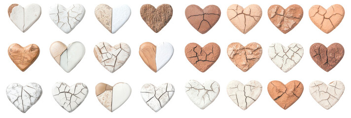 Heartfelt Textures: An array of textured heart shapes, each telling a unique story through intricate patterns and subtle color variations, creating a visual symphony of emotions.