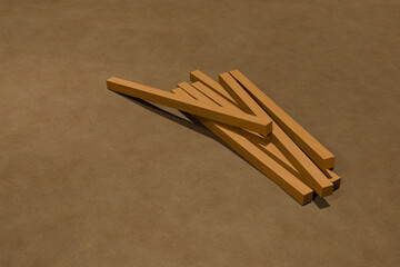 地面の上に置かれた木材