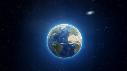 Fototapeta premium Vibrant Earth planet space background starry sky distant galaxy global view universe sphere cosmic travel technology concept