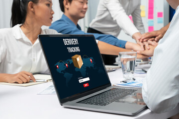 Delivery tracking system for e-commerce and brisk online business to timely goods transportation and delivery