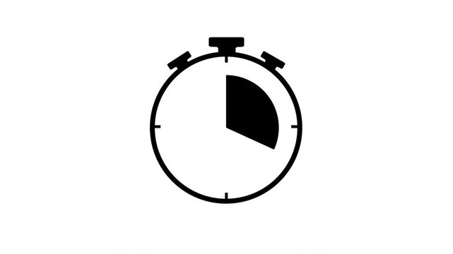 analog stopwatch countdown animation, short duration timer
