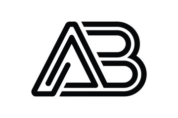 A stylized black and white logo featuring the letters a and b intertwined