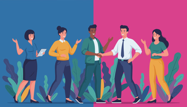 Diverse business team handshake and collaboration representing unity success and agreement - Powered by Adobe