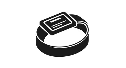 Electronic monitoring ankle bracelet icon vector illustration in flat glyph style isolated on white background