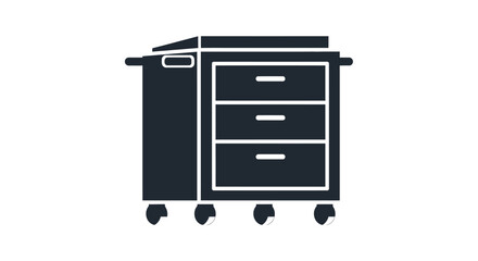 Medical cart icon simple flat vector illustration of hospital equipment isolated on white background