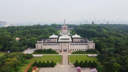 Aerial Photography of Yuhuatai Martyrs Mausoleum Memorial Hall, Nanjing, China