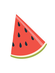 fresh watermelon cut pieces minimal flat vector design