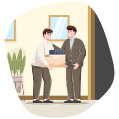 Resigning Employee Saying Goodbye to Other Coworkers