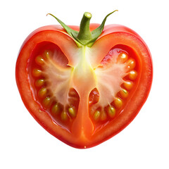 Tomato cross section reveals healthy vegetarian diet
