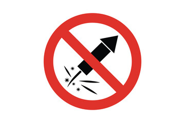 No fireworks allowed sign warning symbol