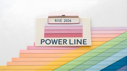 Abstract geometric paper design with pastel stripes forming incline