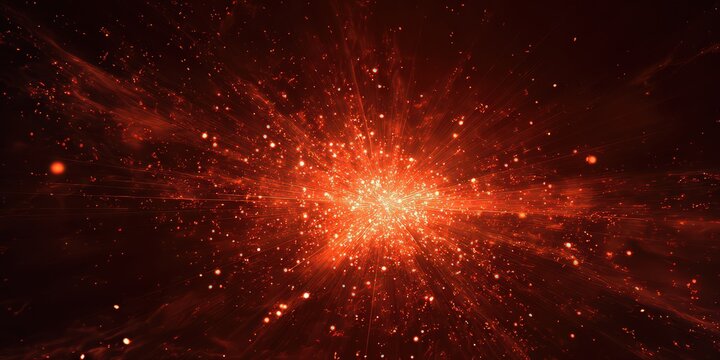 Abstract Glowing Particles in Shades of Red and Orange on Dark Background - Powered by Adobe