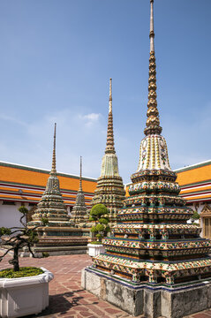 Stupas, Wat Pho temple complex, Bangkok, Thailand