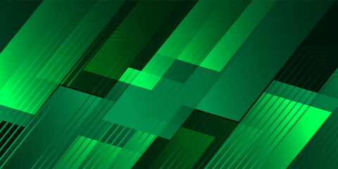 Obraz premium Green lines techno abstract background overlap layer on dark space with diagonal shape effect decoration. Modern graphic design element stripes style concept for web banner, card, or brochure cover