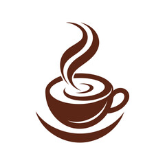 creative coffee cup logo with steam swirl
