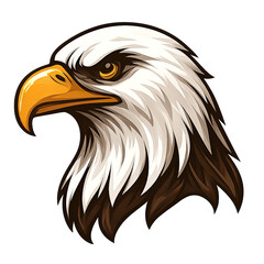 Majestic Eagle Head Illustration: Vector Graphics, Bald Eagle Profile, American Symbol, Wildlife Art, Patriotic Imagery, Bird of Prey Design, Detailed Eagle Artwork, Cartoon Style, Logo