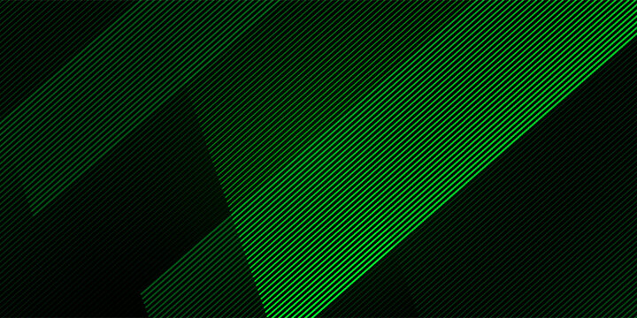 3D green techno abstract background overlap layer on dark space with glowing lines shape decoration. Modern graphic design element future style concept for banner, flyer, card, or brochure cover