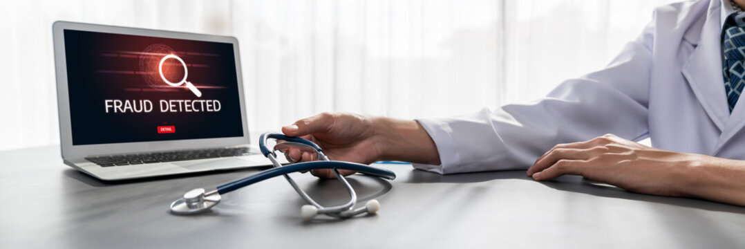 Cyber security software show alert of cyber attack for protection brisk. Danger from virus, phishing and cyber fraud.