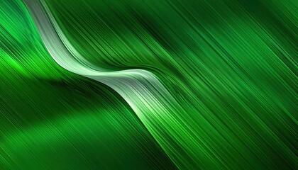 Green Brushed Metal Background: Diagonal Textured Metallic Surface with Sleek Lines and Reflective Glow, Industrial Style for Tech Designs, Branding and Modern Creative Projects