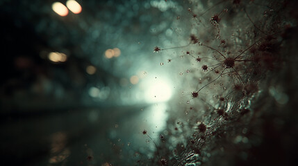 Organic molecules on tunnel wall with distant light