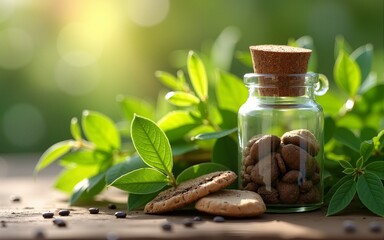 Natural remedy, healing herbs background. High quality