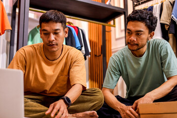 Two Confident Men Give Thumbs up While Filming Tutorial With Tape Measure and Ring Light