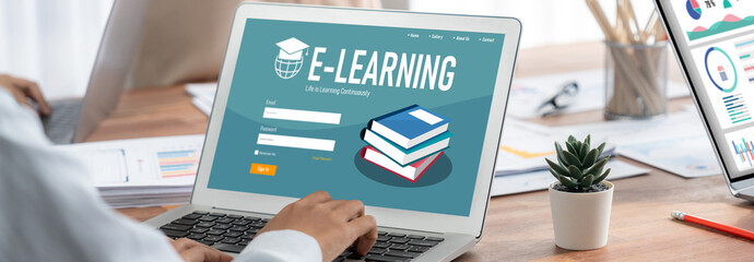 E-learning website with brisk sofware for student to study online on the internet network
