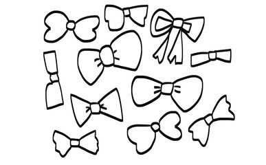 Ribbon line drawing set