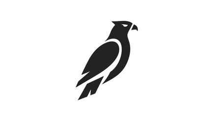 Black hawk illustration on white background suitable for various designs