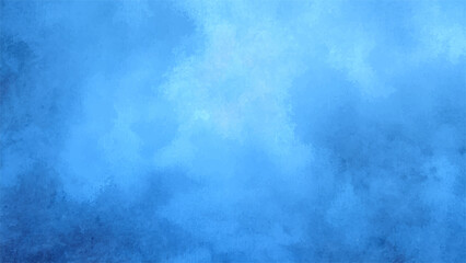 Obraz premium Abstract Dramatic Deep Blue Cloudscape Texture With Watercolor Background with Bright Central Glow for Fantasy, Sci-Fi, Aquatic & Digital Design.