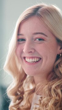 Face, IT internship or happy woman in office for apprenticeship, education or pride for career start. Programmer, knowledge development or trainee with smile for opportunity, portrait or computer lab