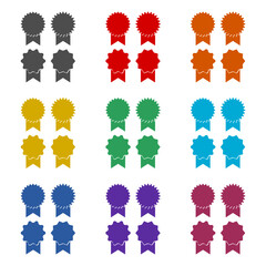 Simple frame badges icon isolated on white background. Set icons colorful