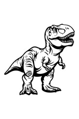 Playful dinosaur with exaggerated features, showcasing charming expression and stance