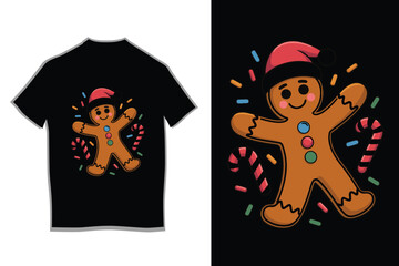 Cute Happy Gingerbread Man Candy Sprinkles Design
