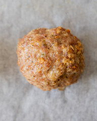 baked turkey meatballs in tray close-up