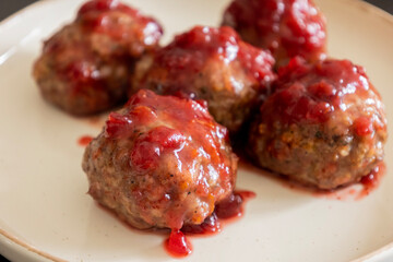 turkey meatballs with cranberry sauce thanksgiving dish